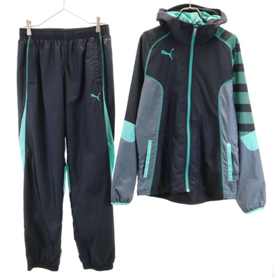 PUMA プーマ レインジャケット 上下セットアップ L グリーン 裏メッシュ