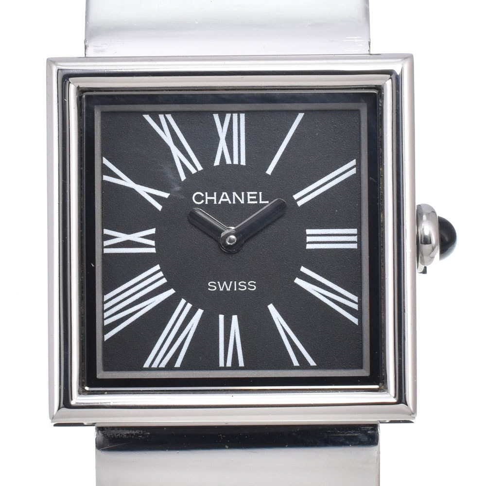 シャネル CHANEL H0826 マドモアゼル ブラック クォーツ レディース 良品 腕時計 D#149621