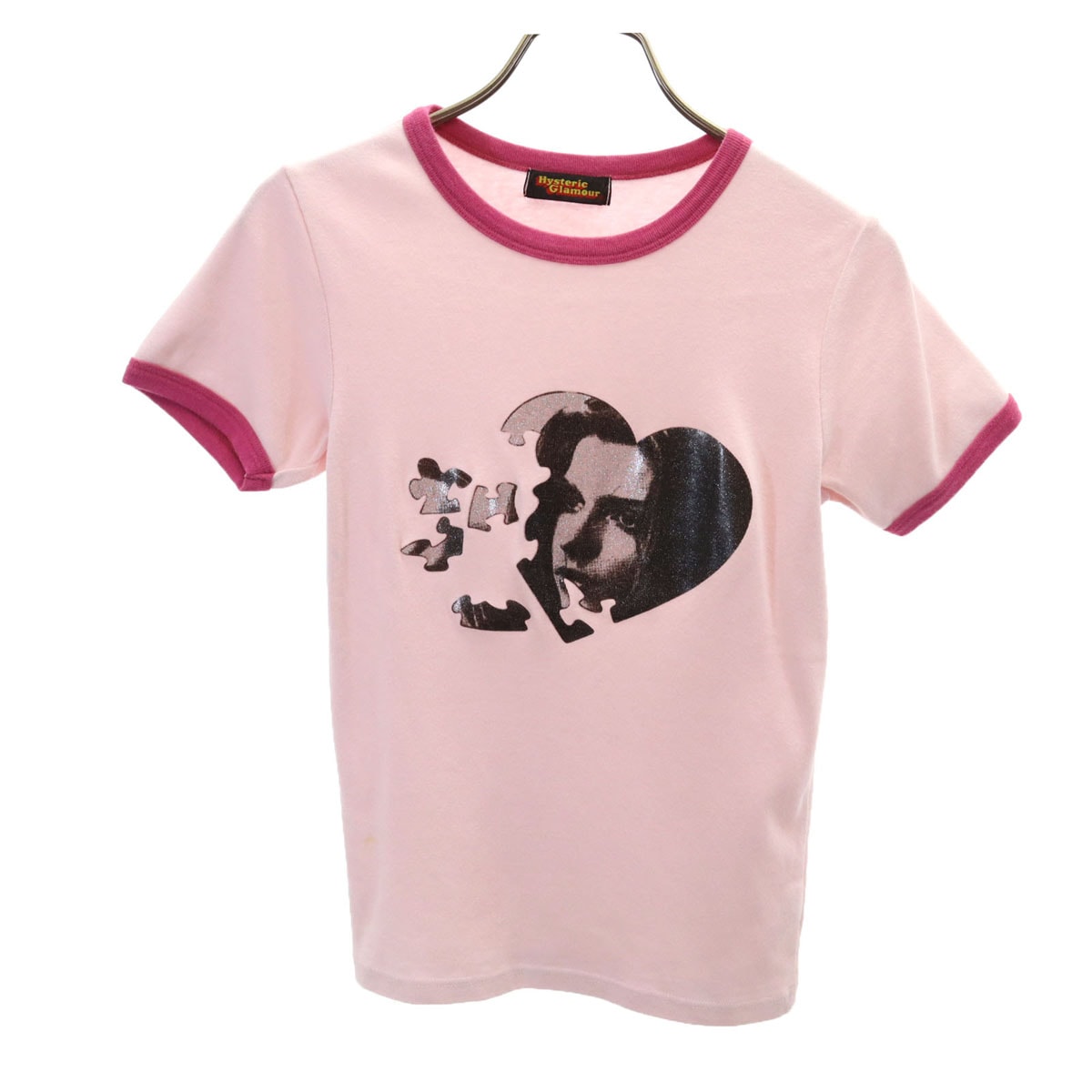 HYSTERIC GLAMOUR ヒステリックグラマー 日本製 半袖 リンガー Tシャツ FREE ピンク