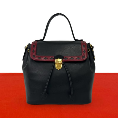 YVES SAINT LAURENT イヴ・サンローラン YSL ロゴ 金具 レザー ハンドバッグ ブラック
35370