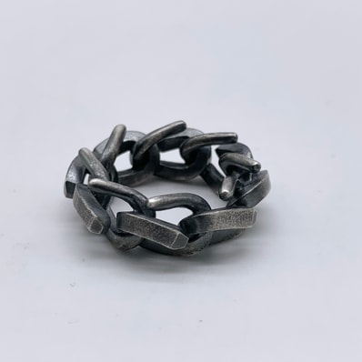 Tiffany & Co. Tiffany Forge Link Ring in Blackened "Silver"
