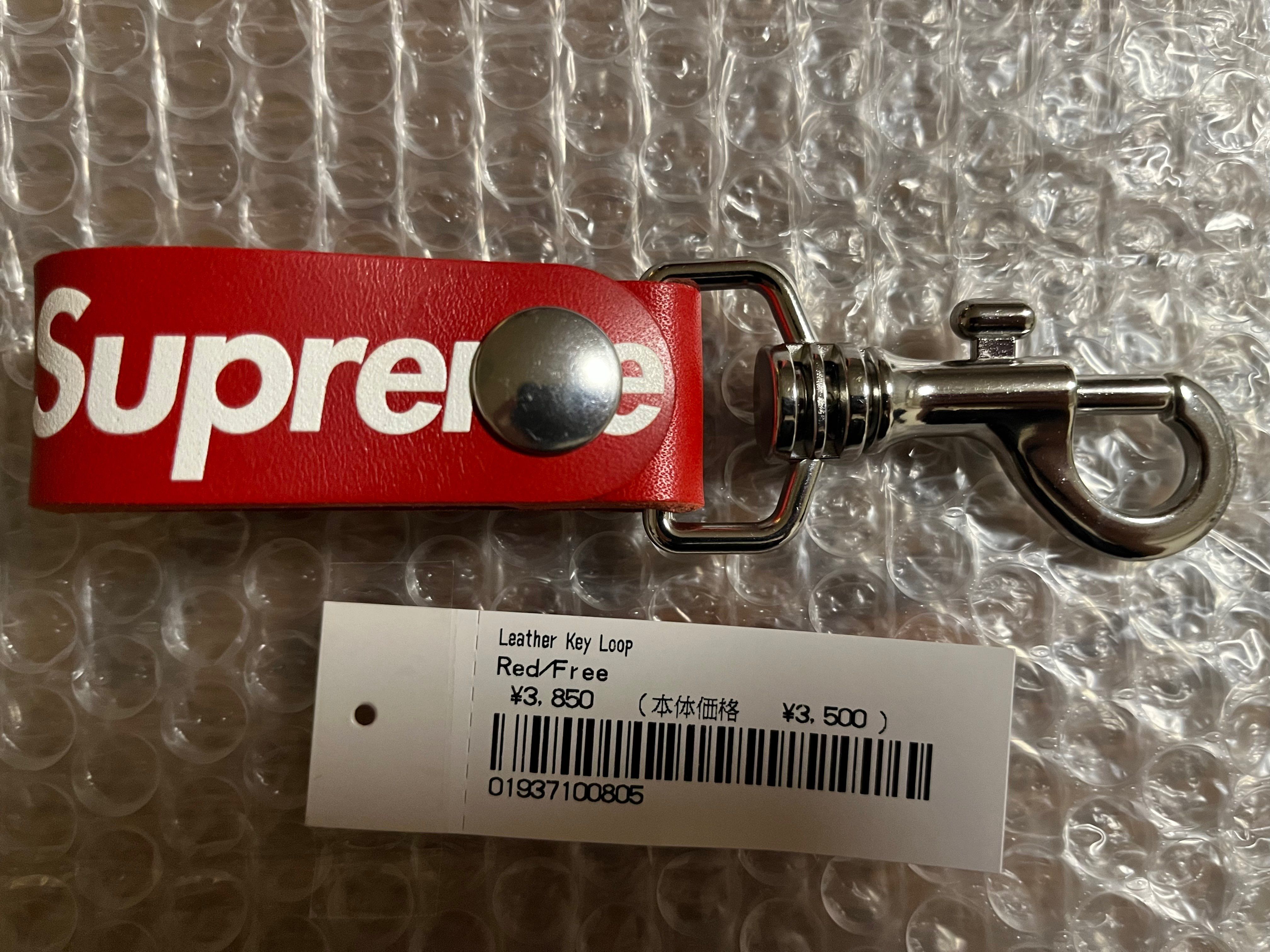 Supreme Leather Key Loop "Red"