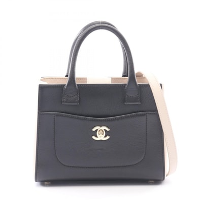 シャネル CHANEL ショルダーバッグ ネオ エグゼクティブ トート スモール 2WAY ハンドバッグ バッグ レザー レディース ブラック系 / アイボリー系 A69929 【中古】
