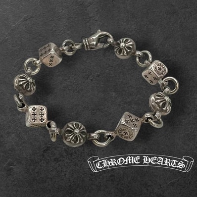 Chrome Hearts Dice and Cross Ball Bracelet "Silver"