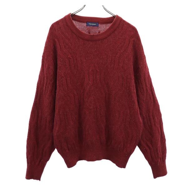 YVES SAINT LAURENT イヴサンローラン ウールブレンド 長袖 ニット L 赤系 セーター