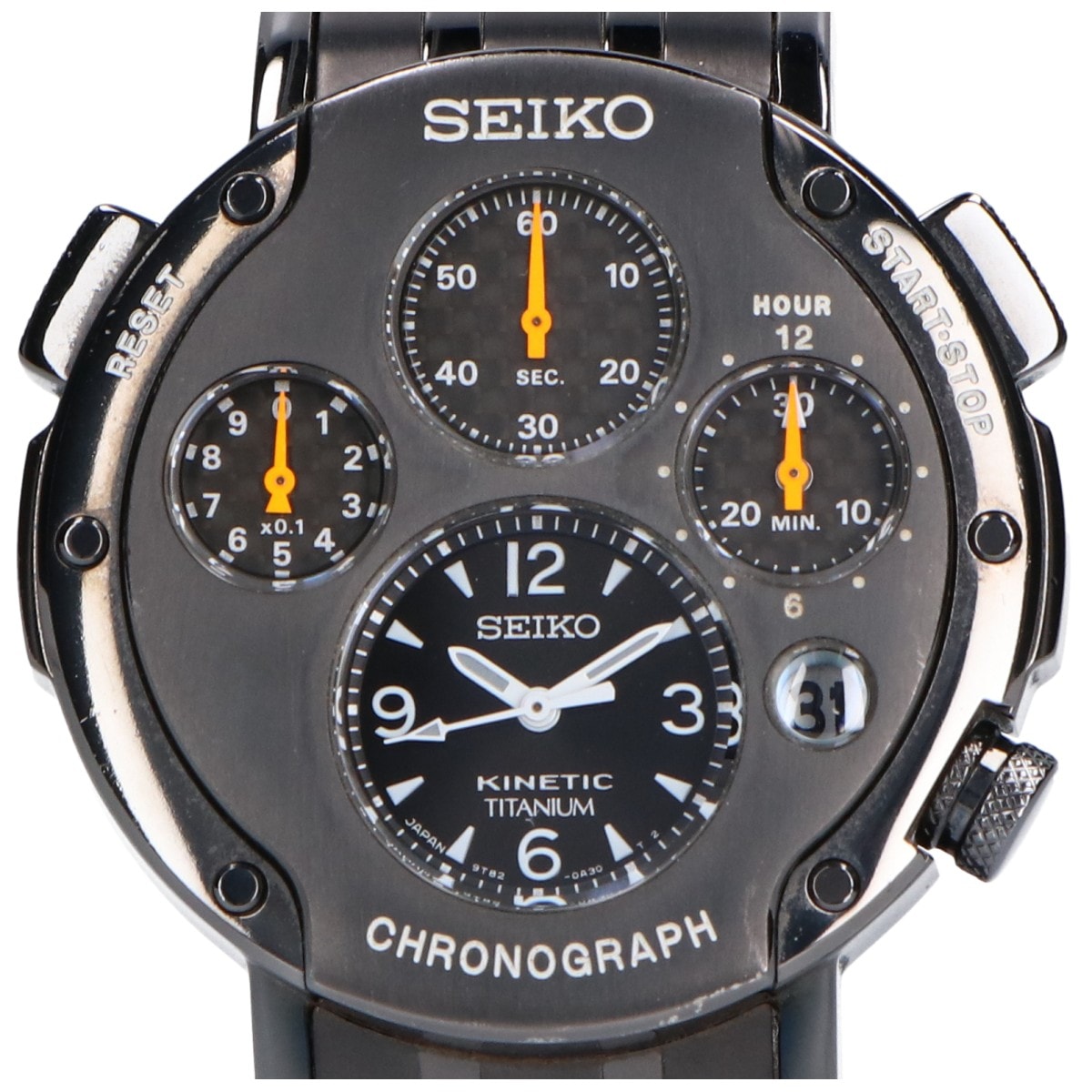セイコー キネティック SBXZ003 9T82-0A40 スポーチュラ キネティック クロノグラフ 2nd 腕時計 -