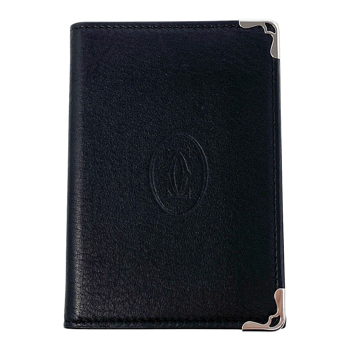 CARTIER カルティエ マスト カードケース レザー ブラック  メンズ【中古】