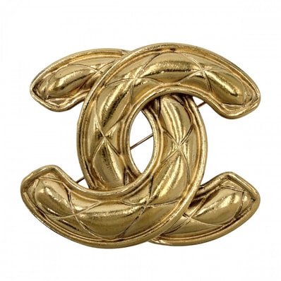 CHANEL シャネル ブローチ マトラッセ ココマーク アクセサリー ヴィンテージ GP ゴールド レディース 約35.2g【中古品】