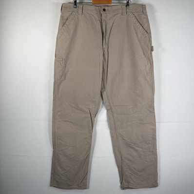 古着 カーハート Carhartt ワークパンツ ペインターパンツ 作業着 ワンポイント ロゴ ストレート 大きいサイズ w40 L34 ベージュ メンズ