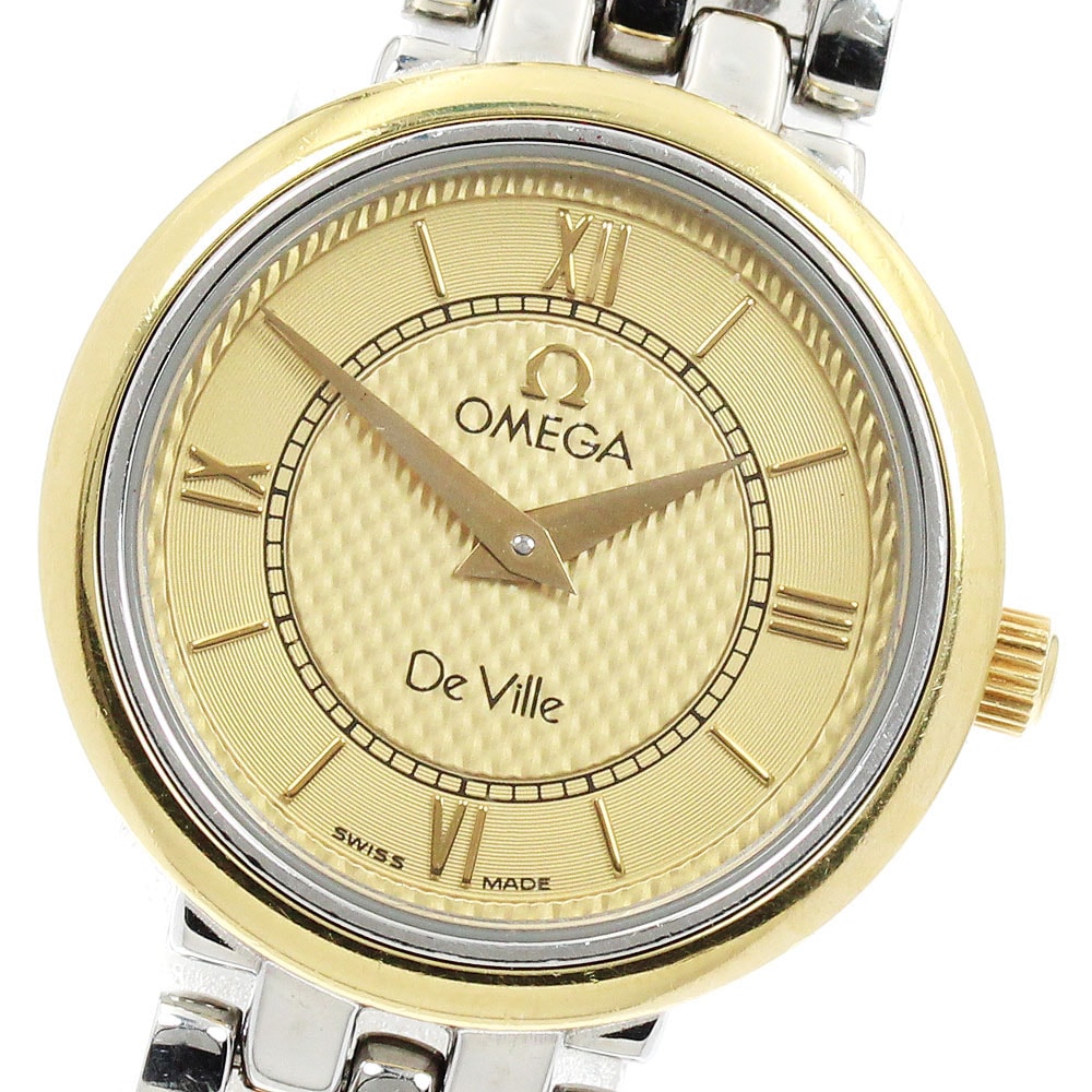 ★保 オメガ デビル YGコンビ 7374.11 レディース 【中古】