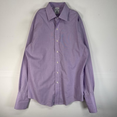 古着 ブルックスブラザーズ Brooks Brothers 長袖シャツ カラーステイ REGENT カフス M パープル系 無地 メンズ