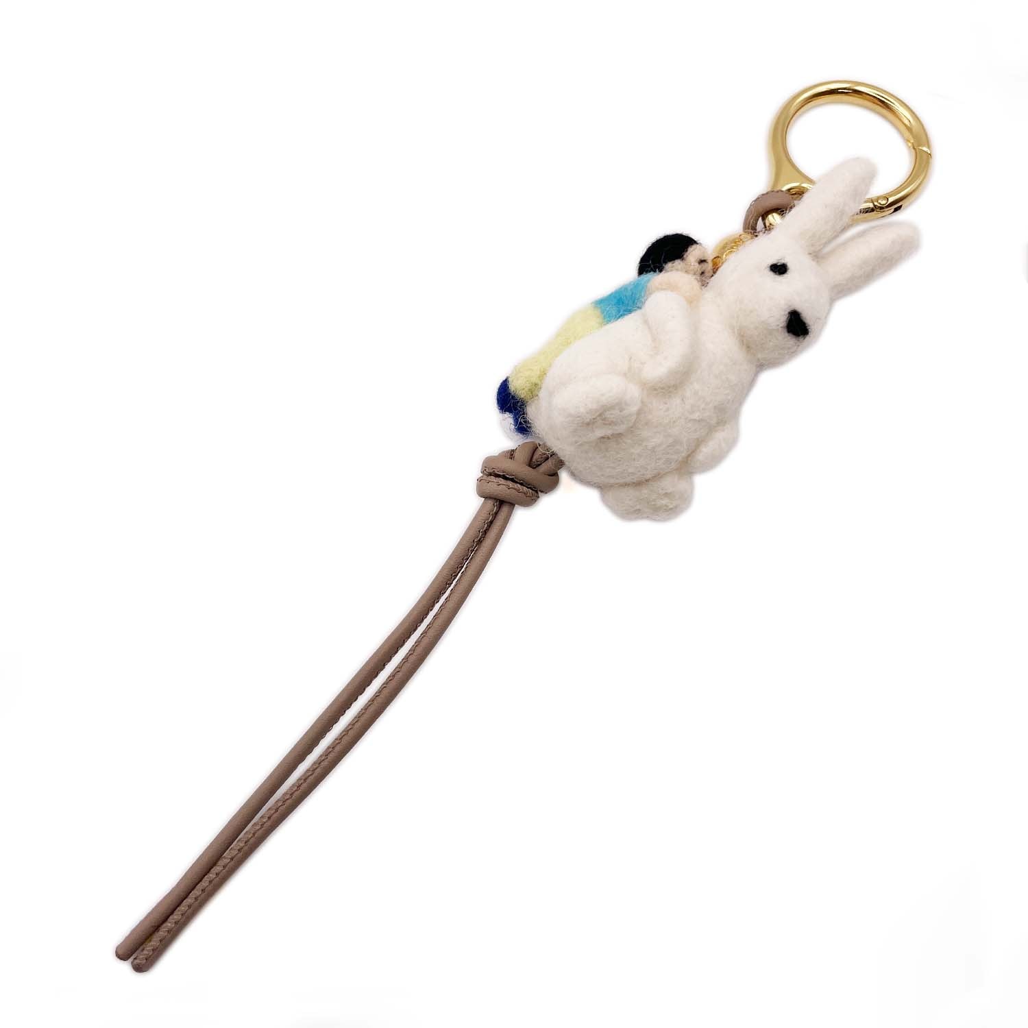 LOEWE ロエベ スナフジタ 子供とウサギ バッグ キーホルダー
バッグチャーム フェルト ホワイト ユニセックス
【中古】