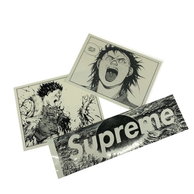 新品未使用 Supreme シュプリーム Supreme×AKIRA コラボレーションステッカー3枚セット ホワイト ブラック ビニール その他小物 604455 【中古】