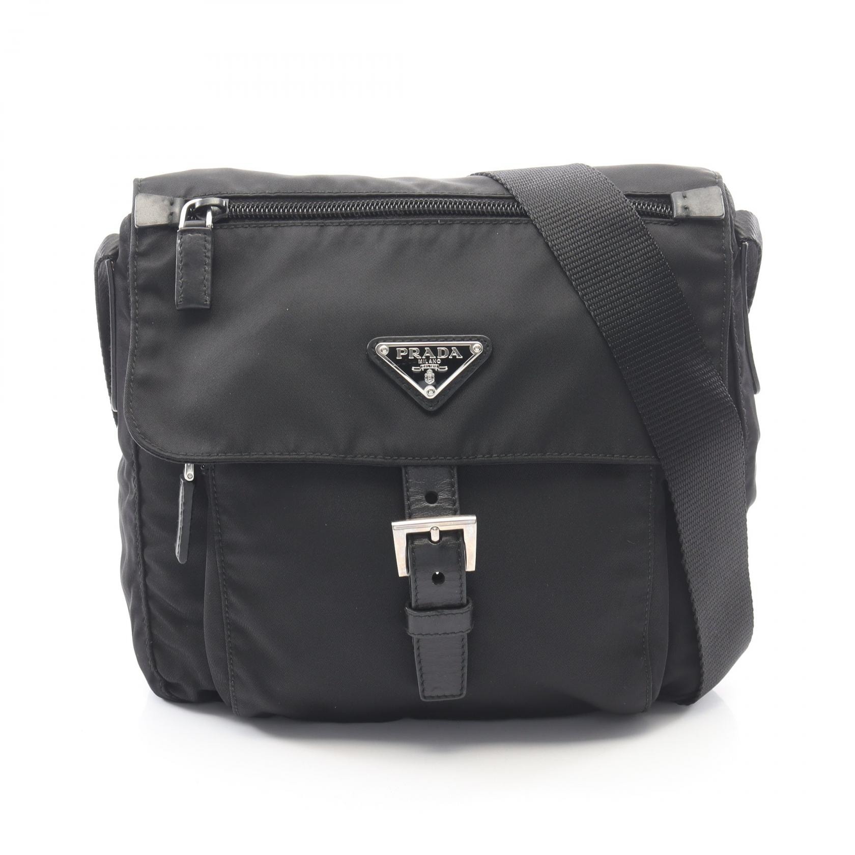 プラダ PRADA VELA SPORT ショルダーバッグ バッグ ナイロン レザー レディース ブラック系 BT8994 【中古】