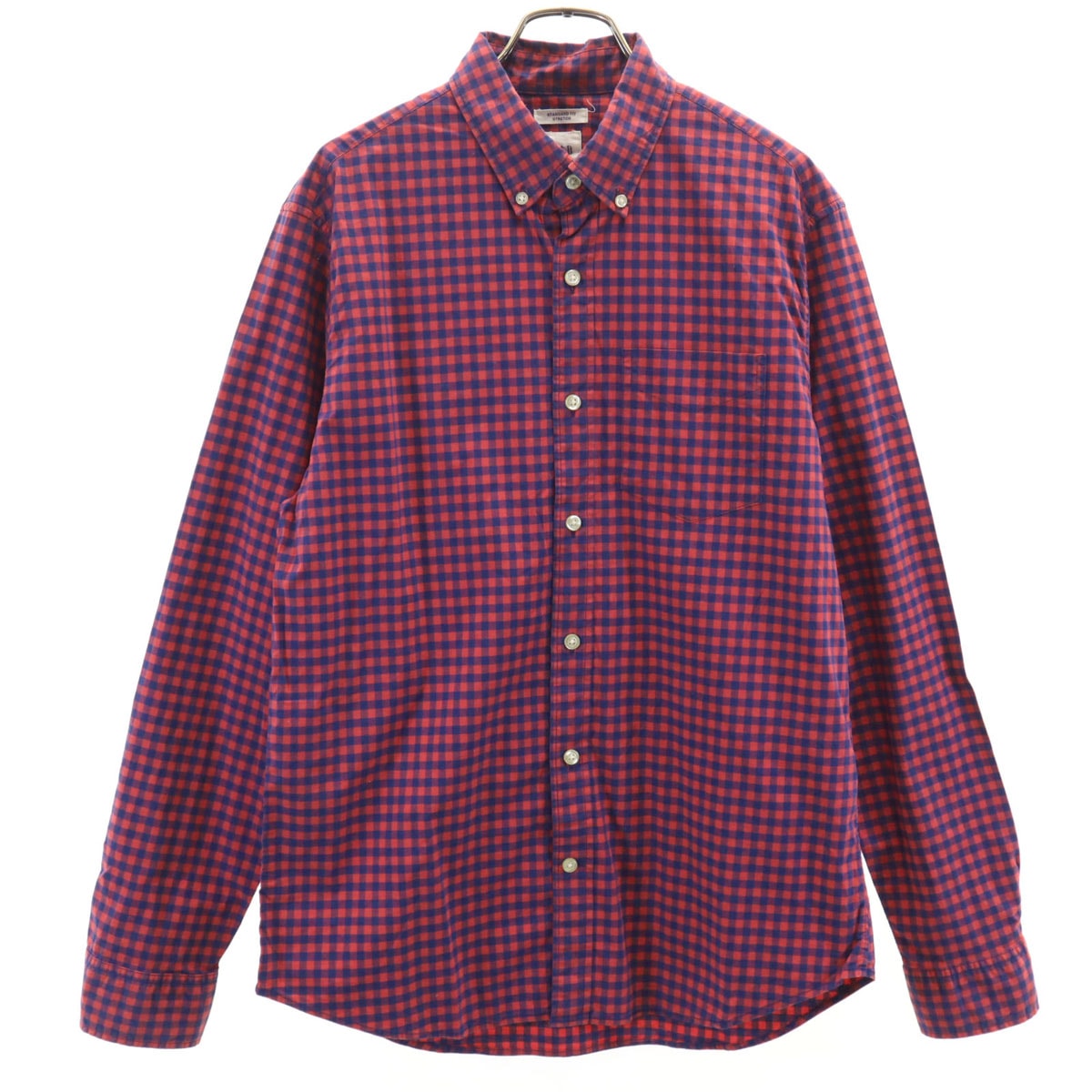 GAP ギャップ ギンガムチェック柄 長袖 ボタンダウンシャツ S レッド系