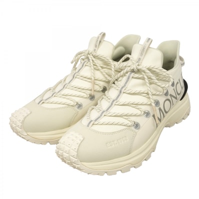 【6ape030】モンクレール スニーカー 45 TRAILGRIP LITE2 ファブリック ナイロン ホワイト【中古】メンズ