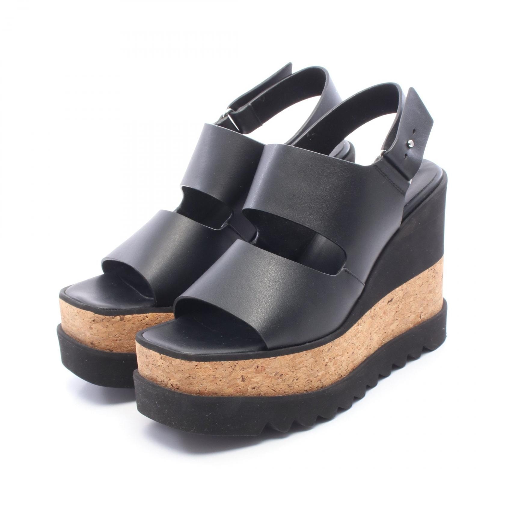ステラマッカートニー Stella McCartney SNEAK-ELYSE ウェッジソール サンダル 靴 フェイクレザー レディース ブラック系 810392 【中古】