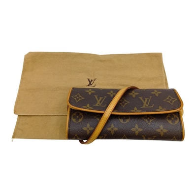 LOUIS VUITTON ルイヴィトン モノグラム ポシェットツインPM ショルダーバッグ M51854 ブラウン