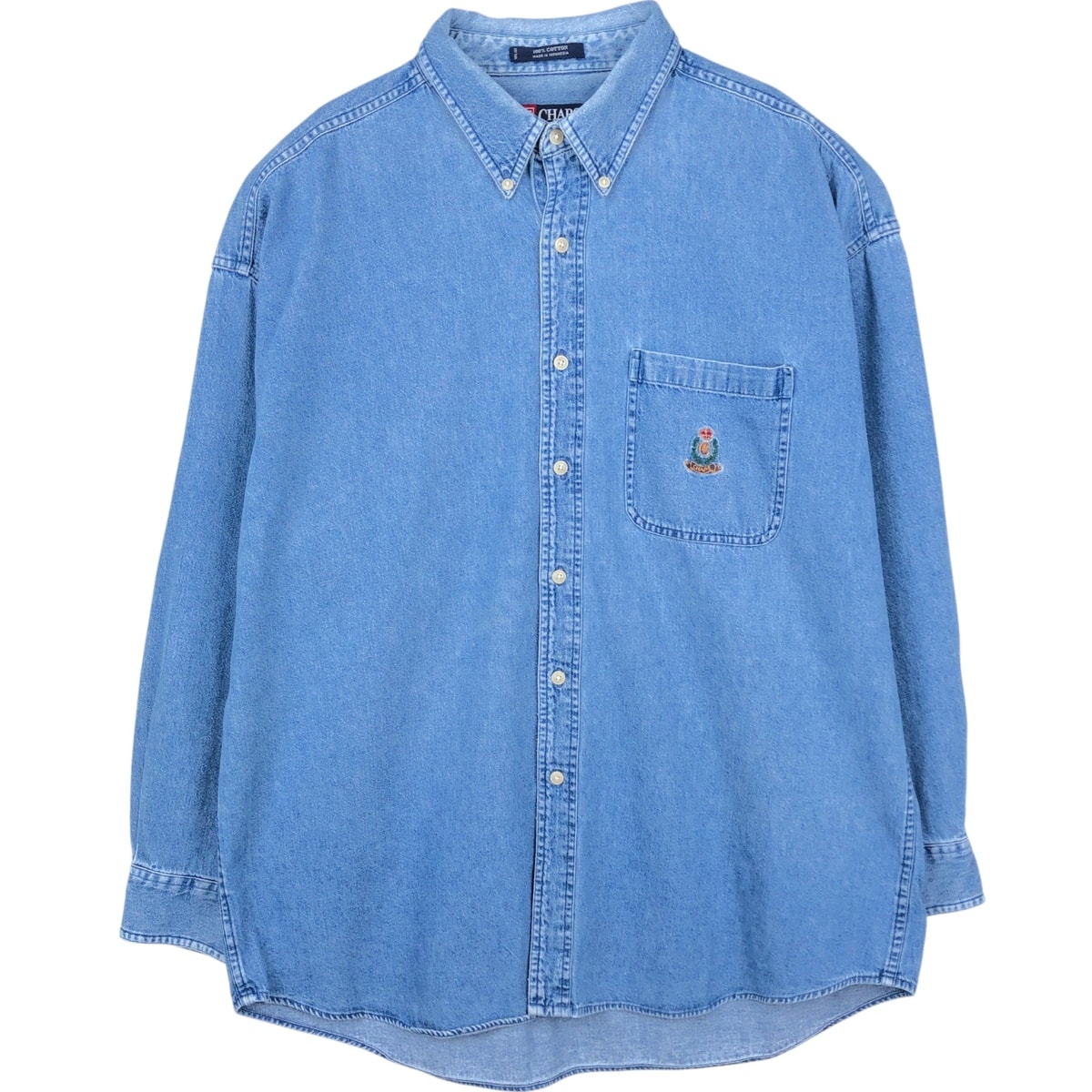 古着 ラルフローレン Ralph Lauren CHAPS チャップス 長袖 ボタンダウンデニムシャツ メンズXL相当/eaa678279