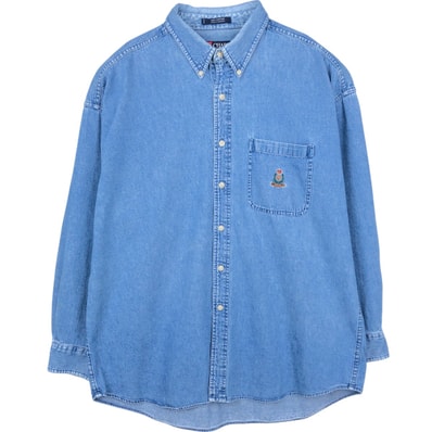 古着 ラルフローレン Ralph Lauren CHAPS チャップス 長袖 ボタンダウンデニムシャツ メンズXL相当/eaa678279