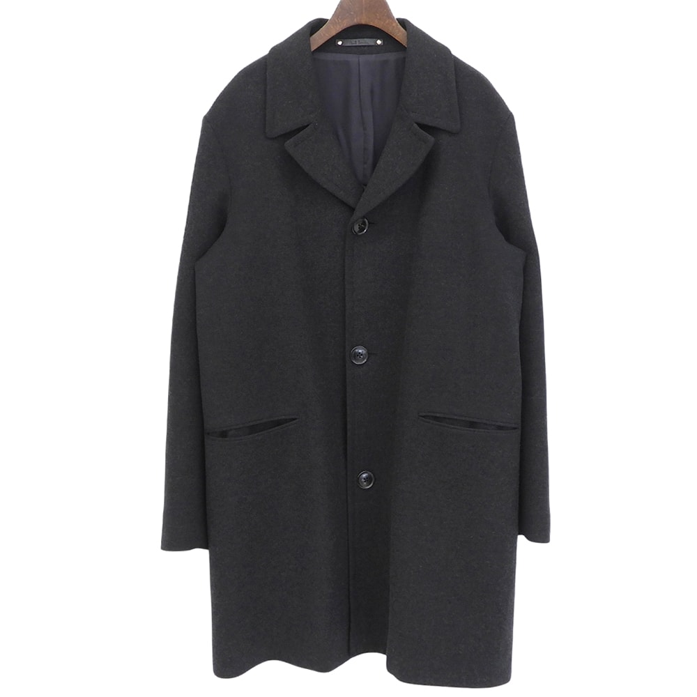 ポールスミス メルトンウール チェスターコート メンズ ブラック XL XL