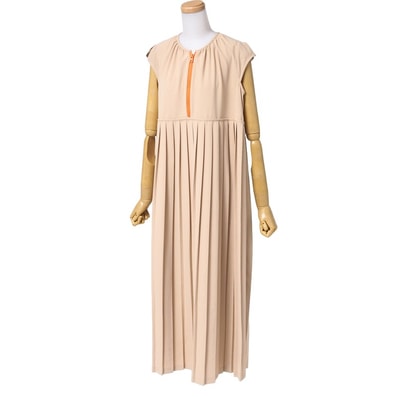 ONITSUKA TIGER オニツカタイガー ワンピース サイズL プリーツ ハーフジップ プルオーバー ロングワンピース ブランド古着【中古】20240805/RA0701