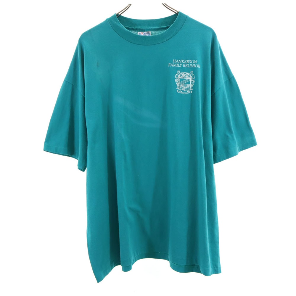 Hanes ヘインズ 80s 90s USA製 オールド 半袖 Tシャツ XXL ブルー系 ビッグサイズ