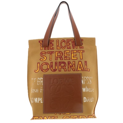 LOEWE ロエベ ストリート ジャーナル トート WS20650 キャンバス トートバッグ 319.59.K01 キャンバス ブラウン レディース【中古】