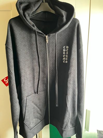 Chrome Hearts CH Plus Patterned Zip Up Hoodie "Black/Silver"