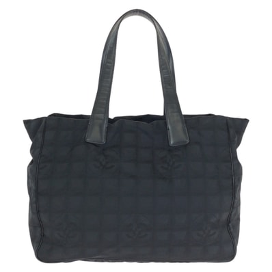美品 CHANEL シャネル ヴィンテージ ニュートラベルラインMM ココマーク ブラック 黒 ゴールド金具 ナイロン レザー/ トートバッグ ショルダーバッグ 602432 【中古】