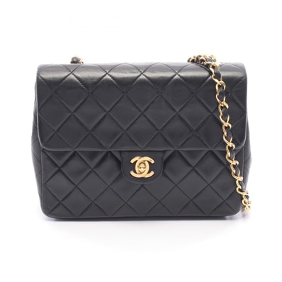 シャネル CHANEL ミニマトラッセ20 ショルダーバッグ バッグ ラムスキン(羊革) レディース ブラック系 【中古】