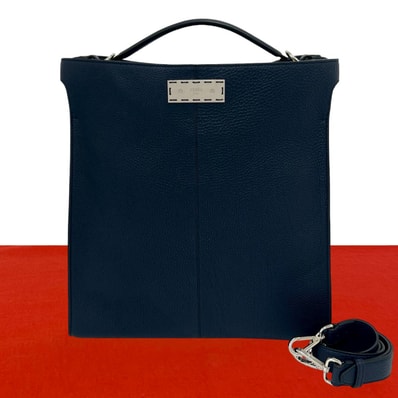 FENDI フェンディ ピーカブー エックスライト フィット レザー ショルダーバッグ ネイビー
73213