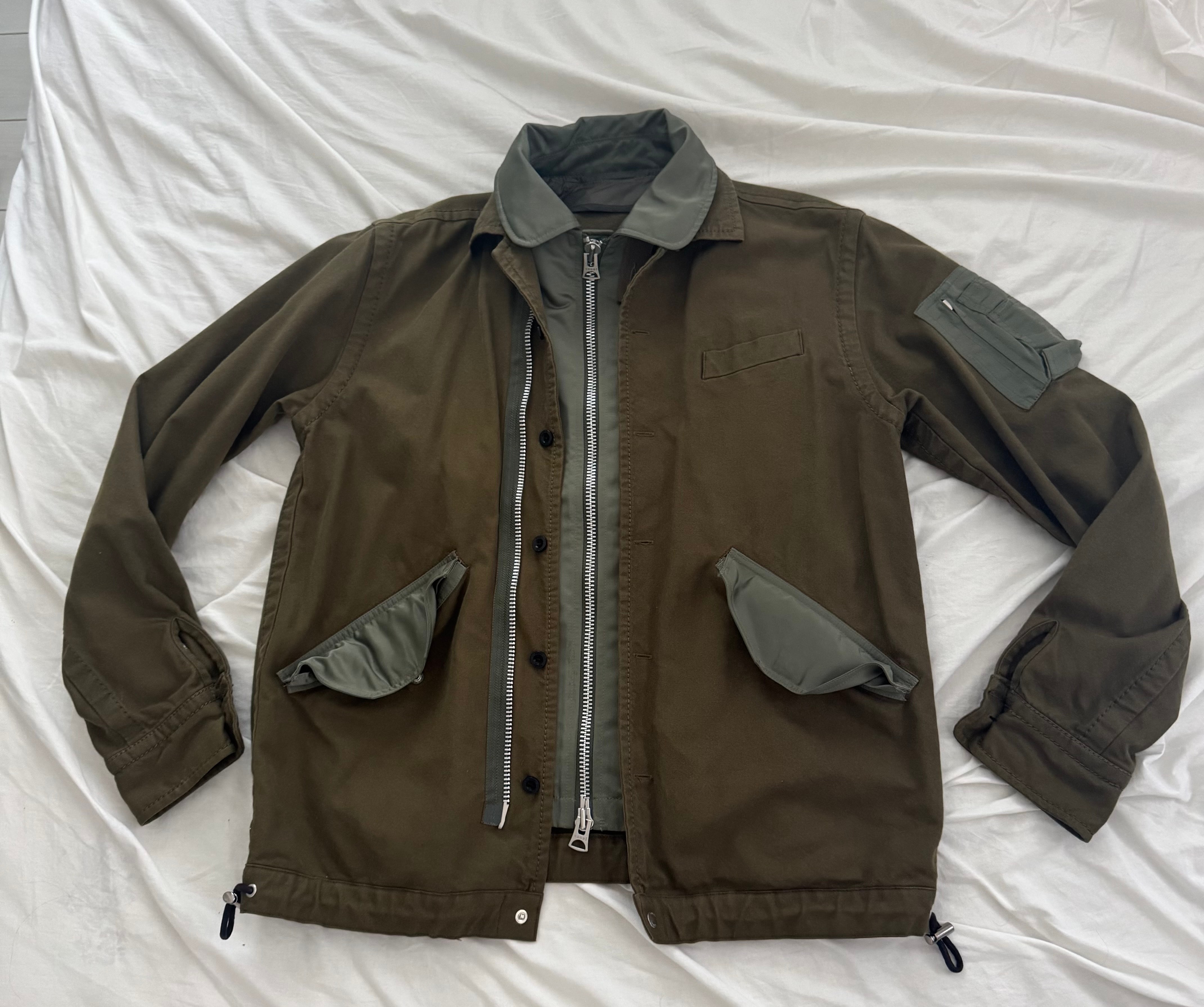 Sacai Wool Serge Mix Blouson Jacket "Khaki"