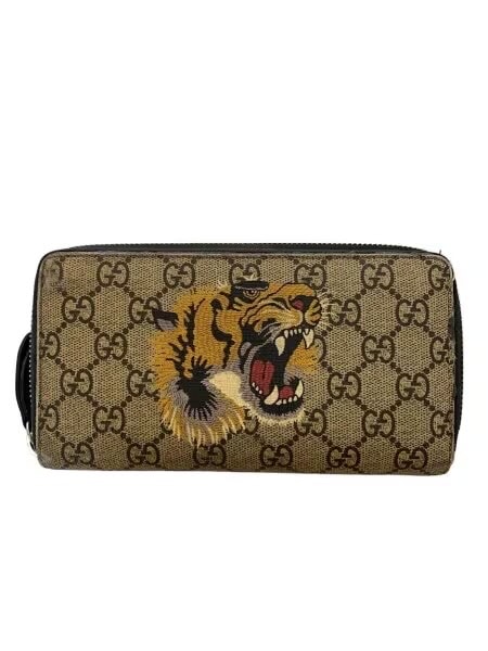 グッチ タイガー プリント GGスプリーム ジップ ラウンド ウォレット 451273 K5Z1N 8666