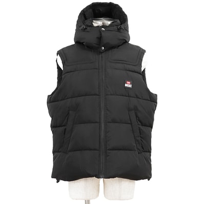 SALE【美品】DIESEL ディーゼル パデッドベスト サイズ M メンズ W-RUSS-NOSLV スモールロゴ ポリエステル100% 中綿 ジレ アウター ブラック 黒