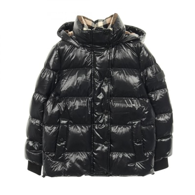 バーバリー BURBERRY デタッチャブル ロゴアップリケ ダウンジャケット 衣料品 アウター ナイロン レディース ブラック系 【中古】