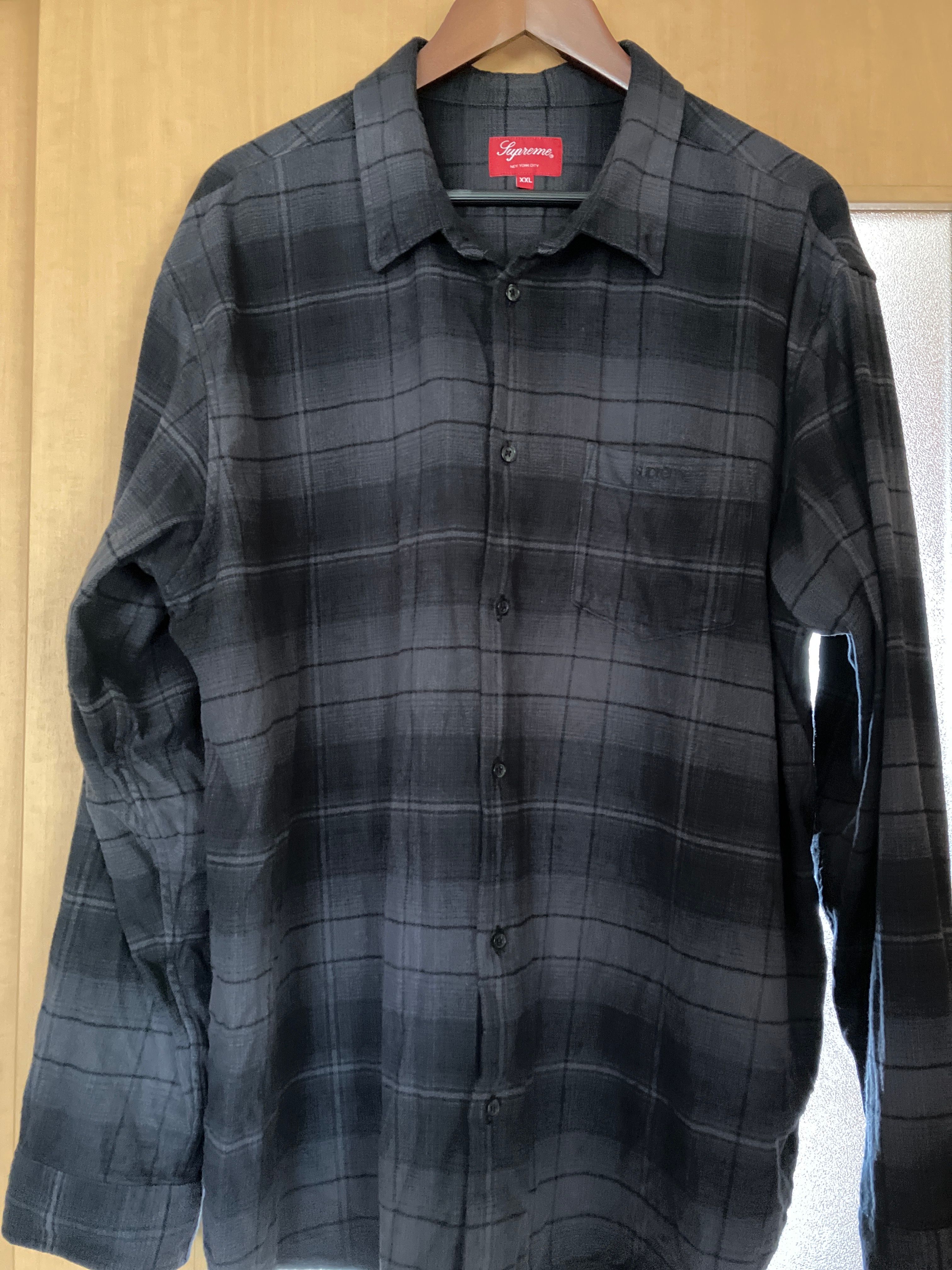 Supreme Shadow Plaid Flannel Shirt "Black"