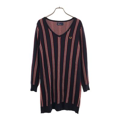 FRED PERRY 長袖 Vネック ニット ワンピース