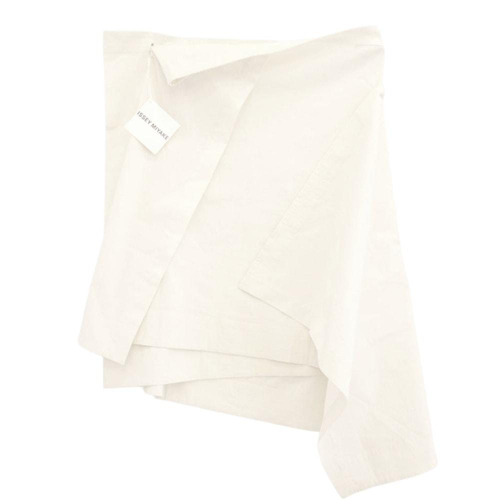 ISSEY MIYAKE イッセイミヤケ スカート IM53FJ034 COLLAPSING SCULPTURE ストレッチ 変形 スカート オフホワイト系【極上美品】【中古】