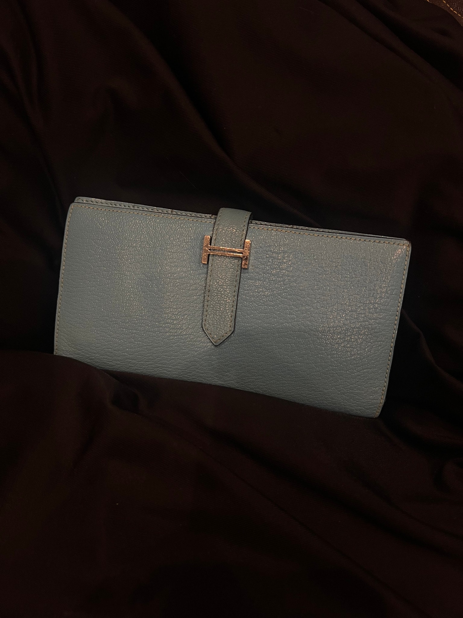 HERMES 長財布 水色