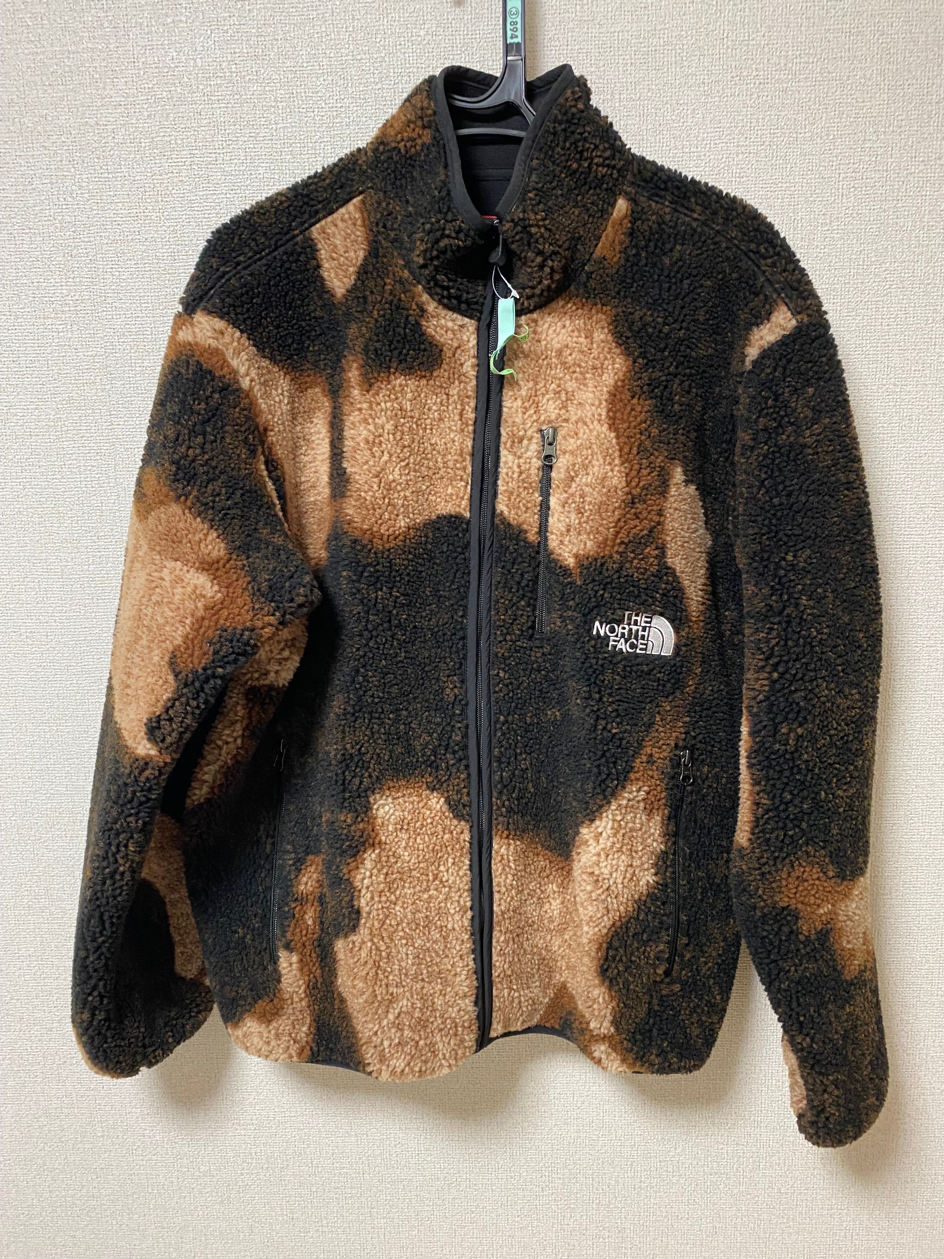 Supreme x The North Face Bleached Denim Print Fleece Jacket "Black"