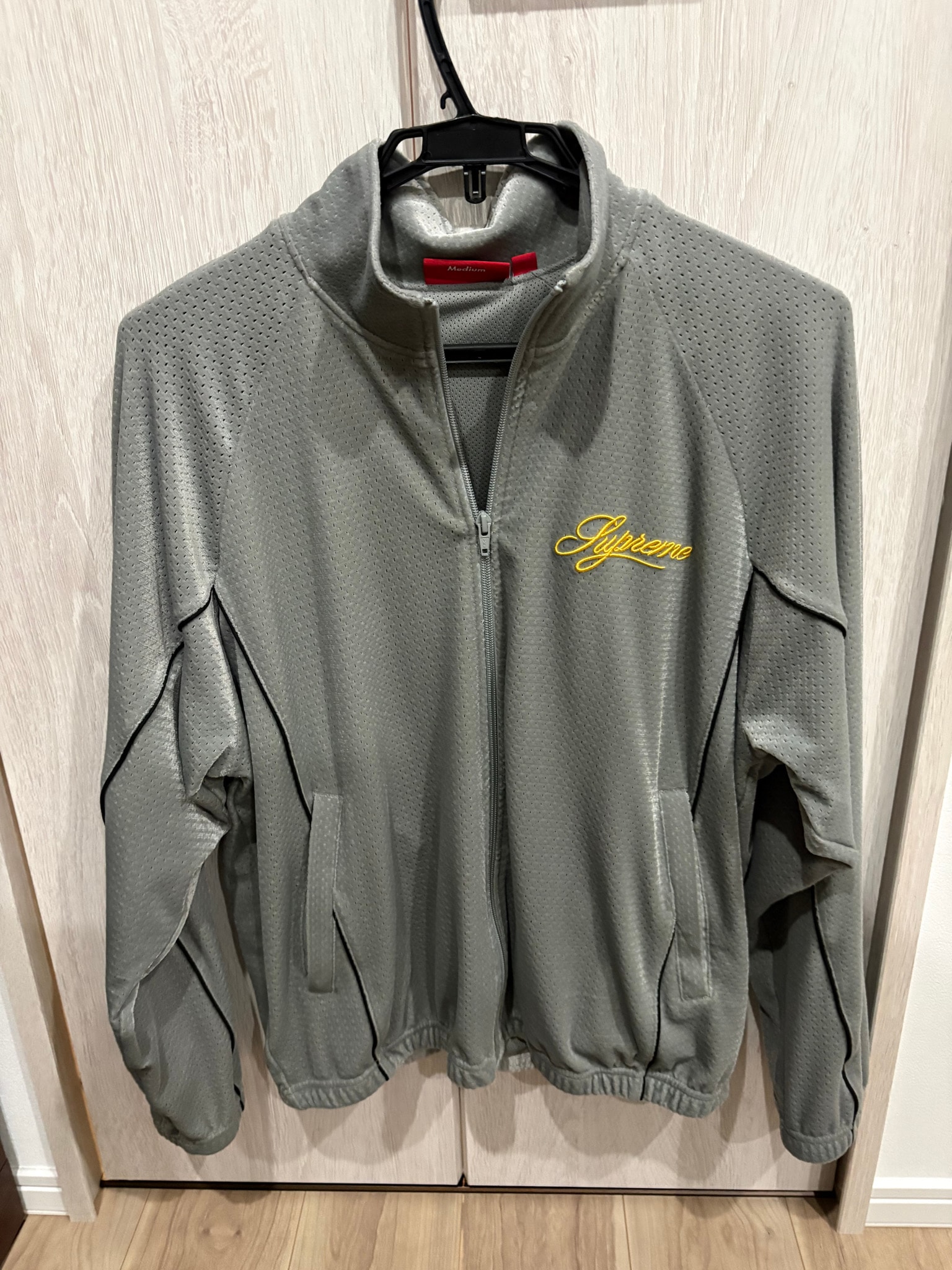 Supreme Velour Mesh Track Jacket "Silver"