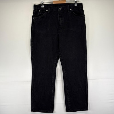 古着 ディッキーズ Dickies デニム パンツ Gパン ブラックデニム ジッパーフライ 5ポケット 大きいサイズ W38×L30 ブラック系 メンズ