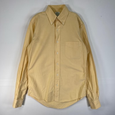 古着 ブルックスブラザーズ Brooks Brothers 長袖シャツ USA製 オックスフォード Makers S イエロー系 無地 メンズ
