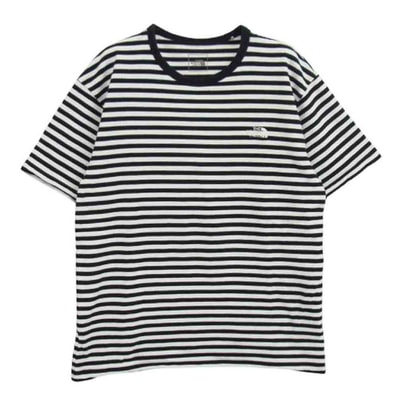 THE NORTH FACE ノースフェイス Tシャツ NT32253 S/S Multi Border Tee ショートスリーブマルチボーダーティー 半袖 ボーダー カットソー Tシャツ ブラック系 ホワイト系 L【中古】