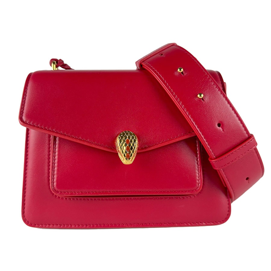 ブルガリ BVLGARI ショルダーバッグ ハンドバッグ セルペンティ フォーエバー レザー レッド レディース【中古】 z10914