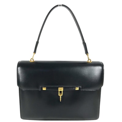 エルメス HERMES パロニーエール ゴールド金具 パロニエール ハンドバッグ ボックスカーフ ブラック ヴィンテージ ハンドバッグ レザー ブラック