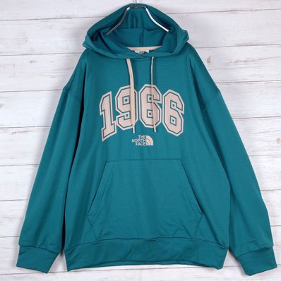 【新品】 ノースフェイス プルオーバー パーカー ロゴ グリーン L/100