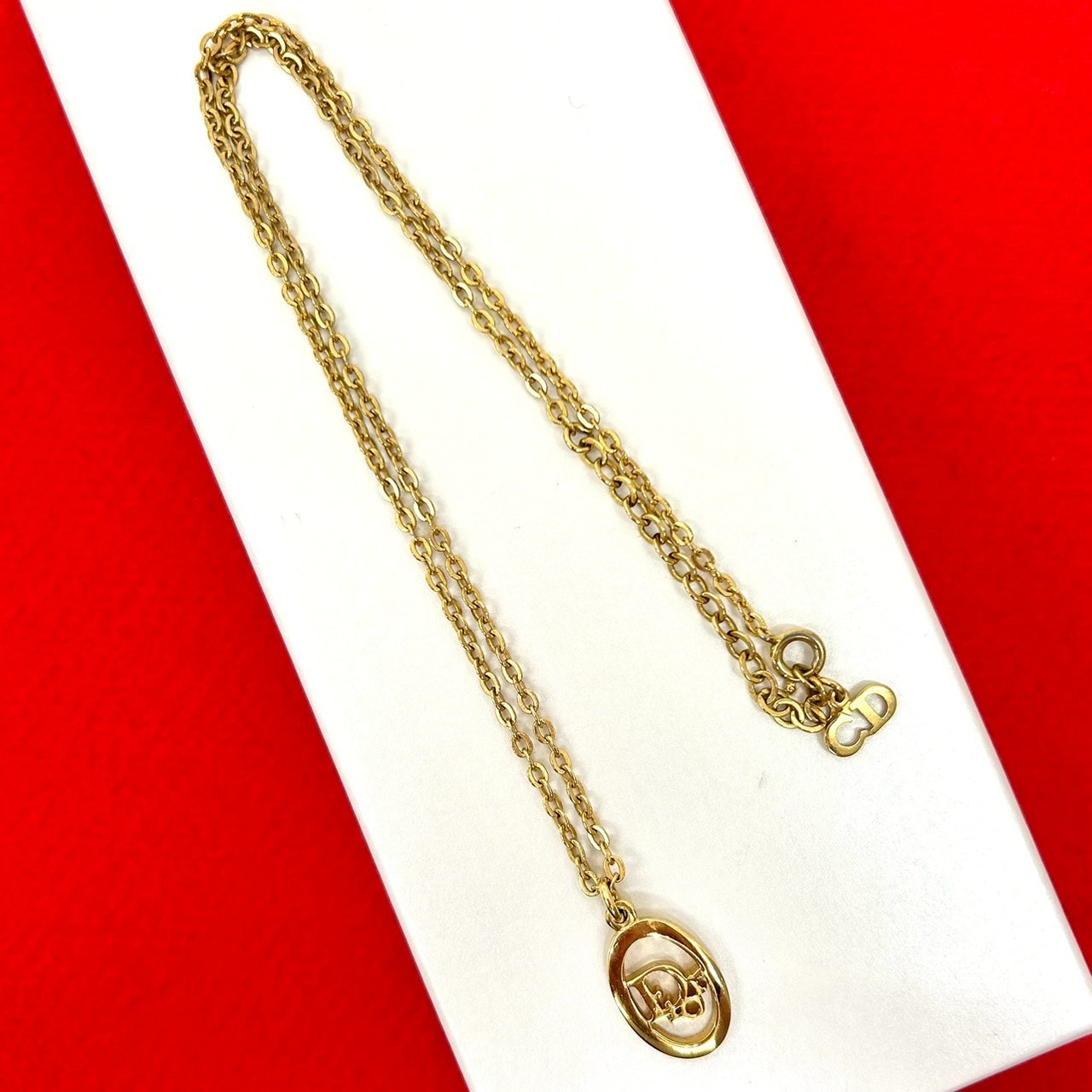 Christian Dior ディオール ロゴ モチーフ GP ネックレス ゴールド
 93021