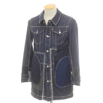 【中古】【未使用】ジュンヤワタナベ マン JUNYA WATANABE MAN × Levi's 2025年春夏 パッチワーク シルク混ストレッチ デニムコート ライトネイビー【サイズXS】【メンズ】